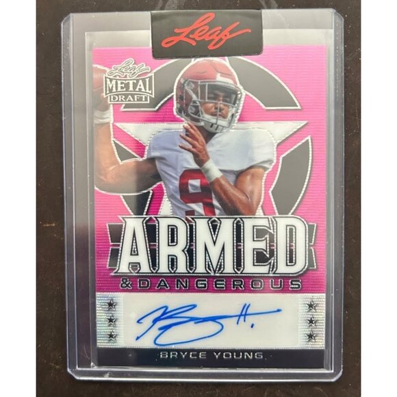 Leaf Other - 2022 Bryce Young AUTO Leaf Card Metal Armed and Dangerous /15